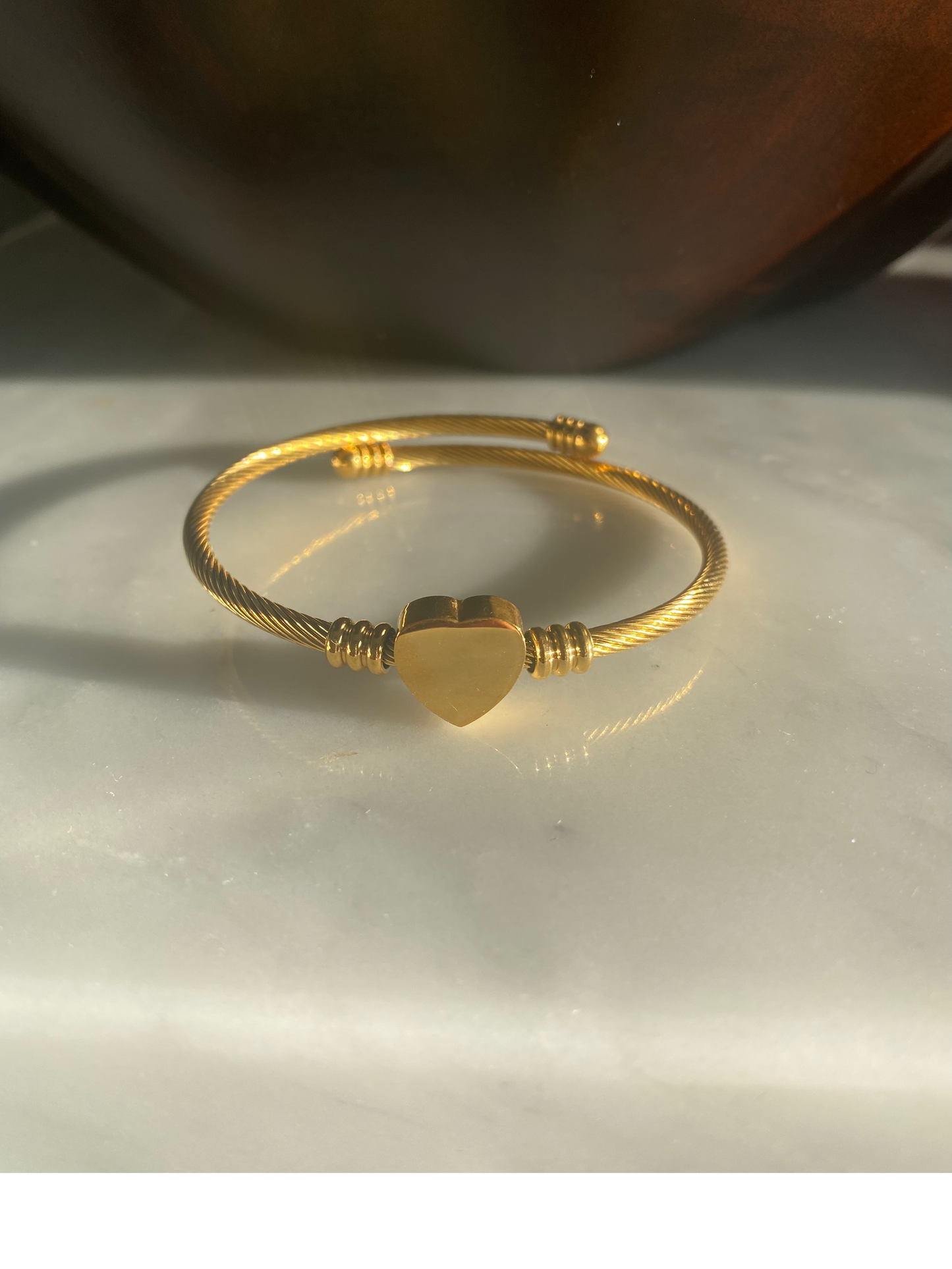 Gold Heart Bangle