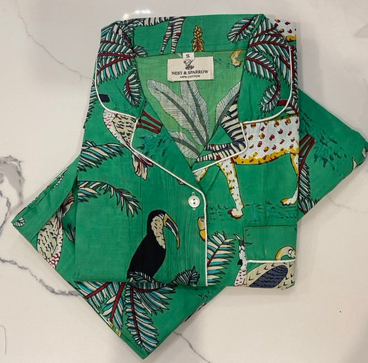 Cotton Pajamas Jungle Print 4 Colours Available