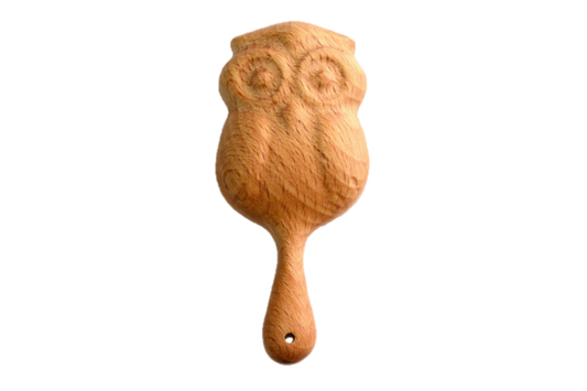 Organic Wooden Rattle Toy Owl