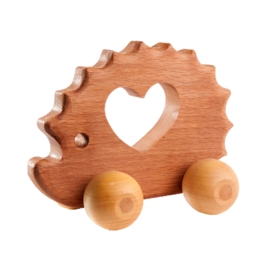 Wooden Handmade Hedgehog Push Toy