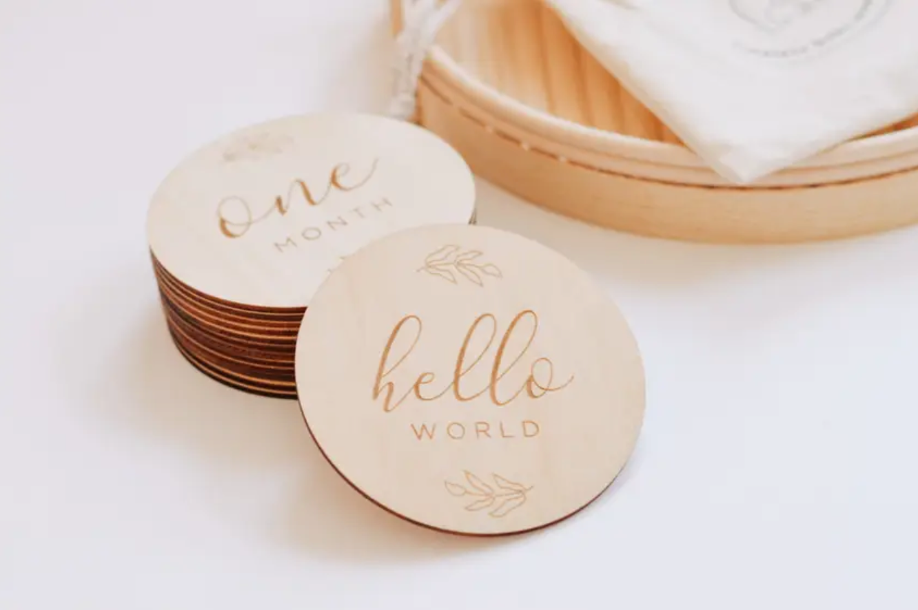 Wooden Monthly Milestone Cards