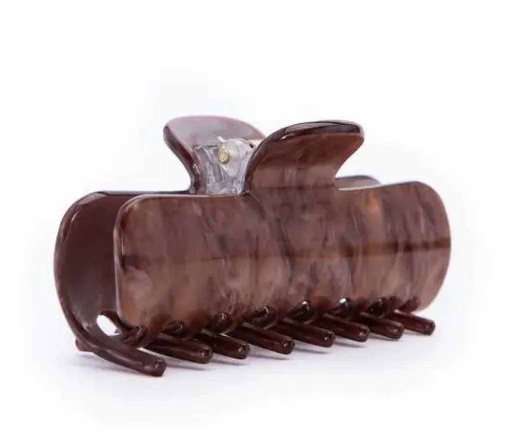 Eco-Friendly Marble Claw Clip - Brunette