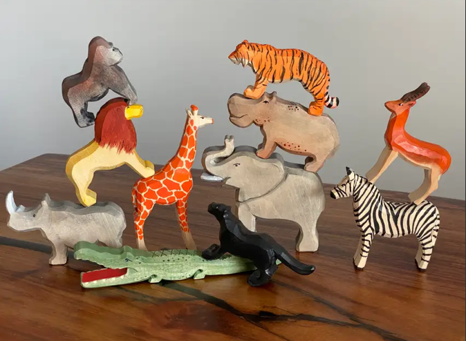 Wooden Safari Animals Set